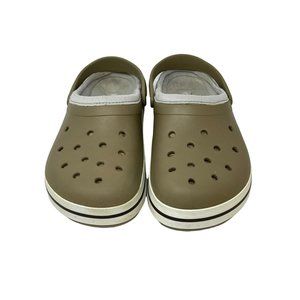 Men's Lined Crocs Brown Stripe Size 11